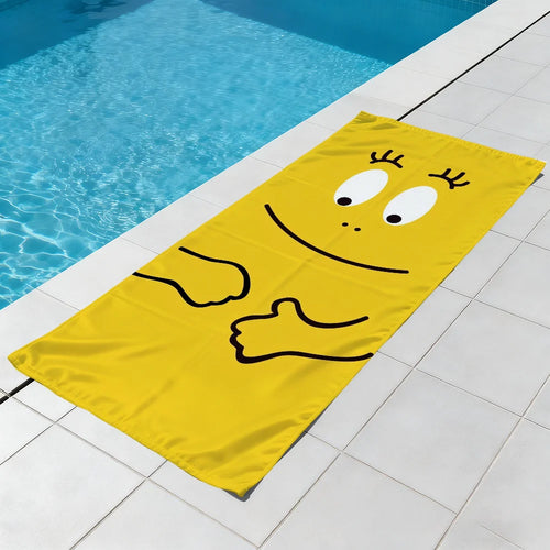 Barbapapa cartoon beach towel with playful design - vue 7 sur 7