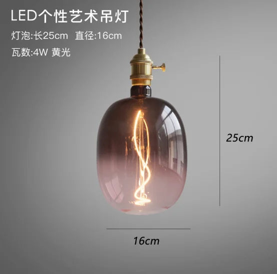 Retro glass pendant light for artistic decor and display
