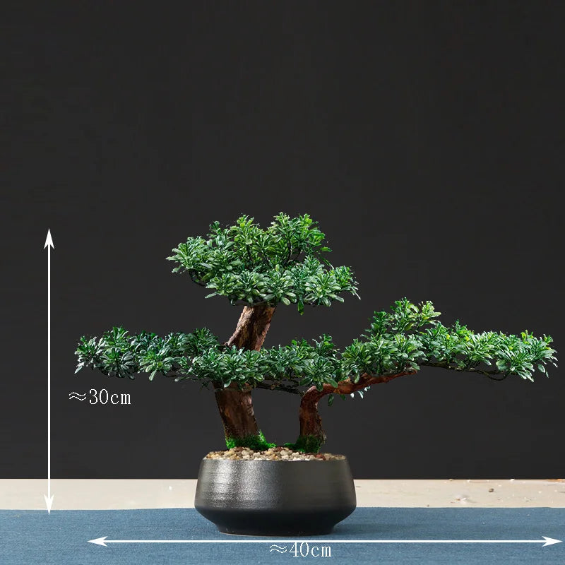 Artificial bonsai tree for indoor decoration and landscaping - vue 23 sur 36