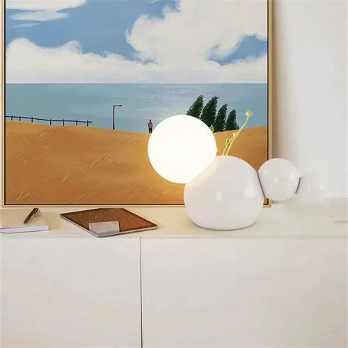 Round glass bedside lamp for home decoration - vue 6 sur 8