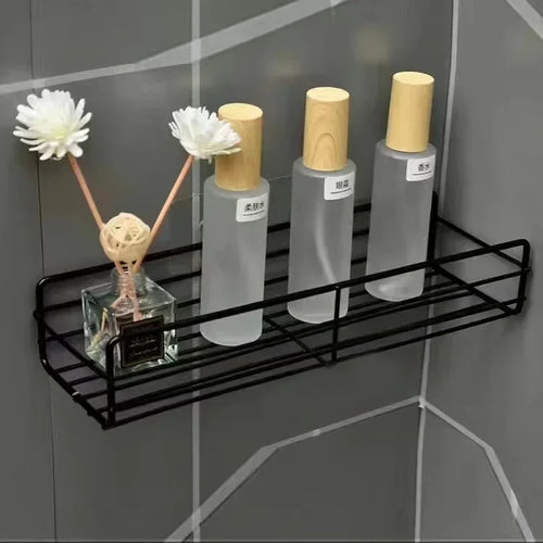 wall-mounted storage shelf for cosmetics and shampoo - vue 10 sur 10