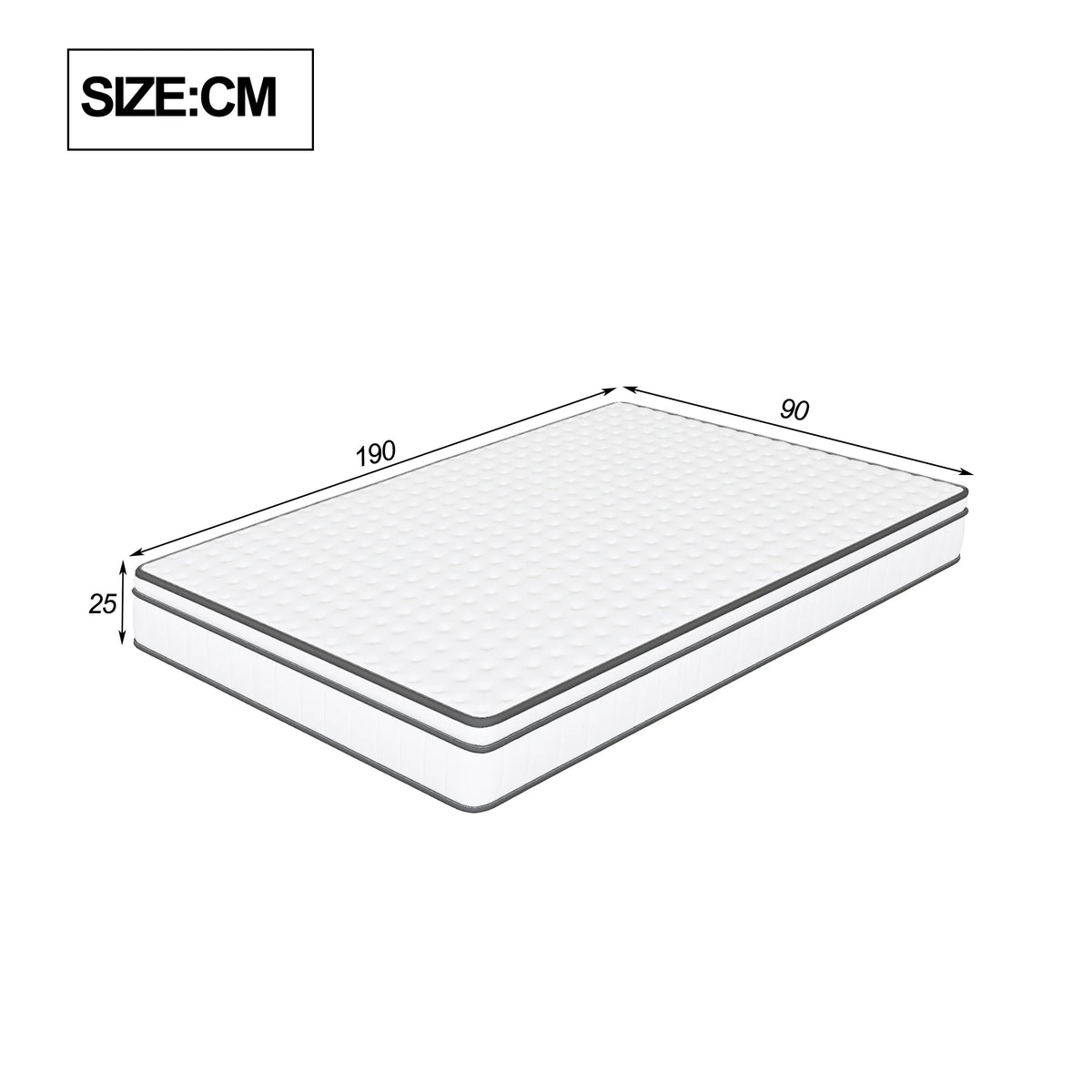 7-Zone Spring Matratze 25cm thick,Medium-Firm Orthopedic, Extra Comfort, Breathable &amp; Quiet,Breathable 3D fabric - vue 9 sur 9