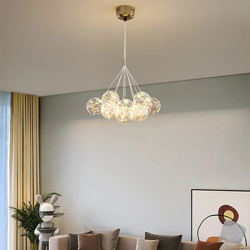 Creative glass chandelier elegant indoor LED lighting