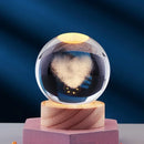 3D crystal night light solar system wooden decorative gift