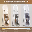 Full length mirror with LED lighting and silver aluminium frame