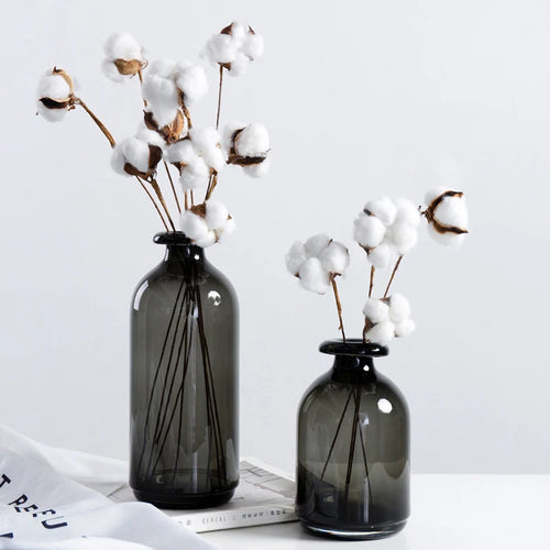 Nordic glass vase for flowers modern interior decoration - vue 4 sur 8