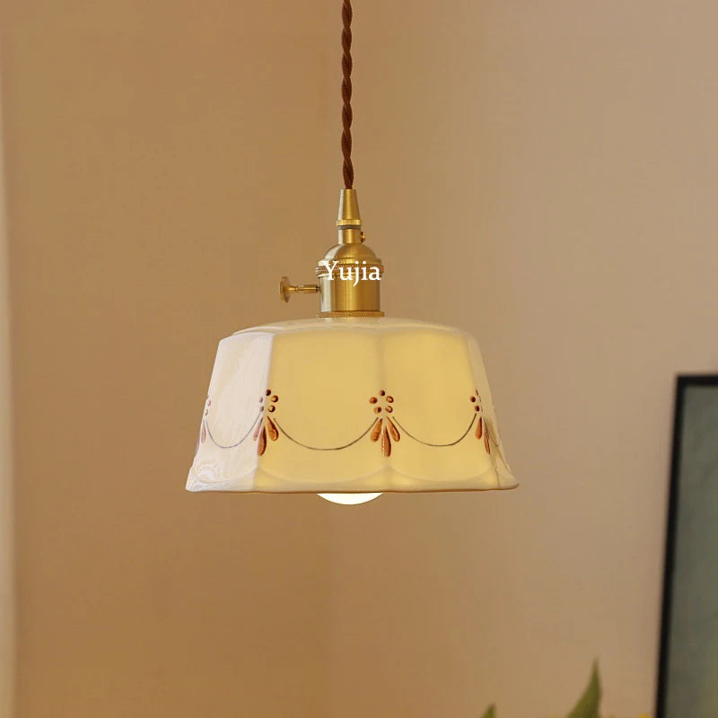 Elegant brass and modern ceramic pendant light for your home