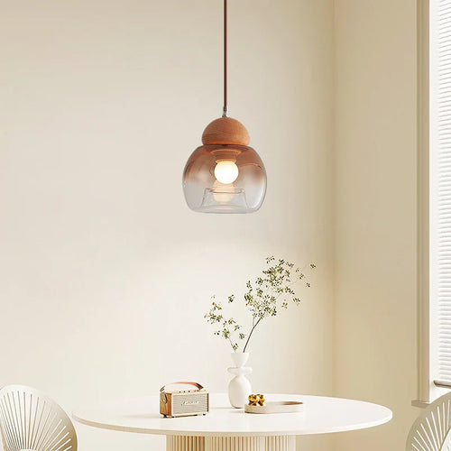 Retro glass pendant chandelier for modern decor - vue 4 sur 8