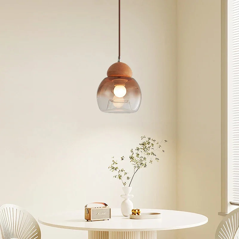 Retro glass pendant chandelier for modern decor - vue 3 sur 8