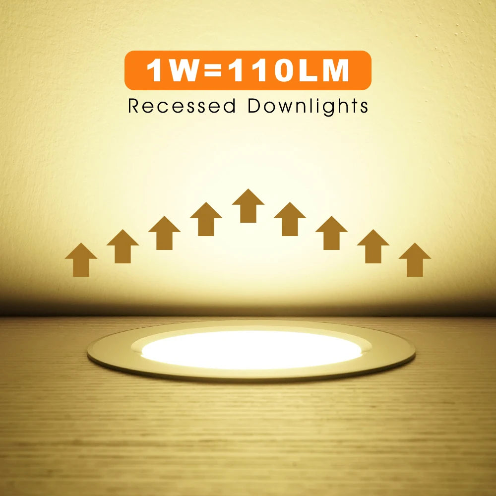Driverless recessed LED downlight for indoor lighting