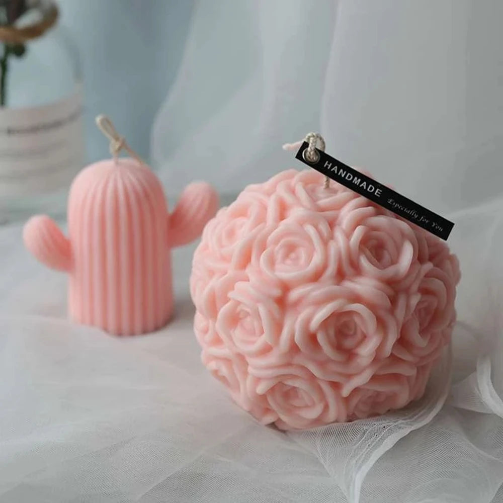 scented candle ball rose flower home decoration gift - vue 4 sur 9