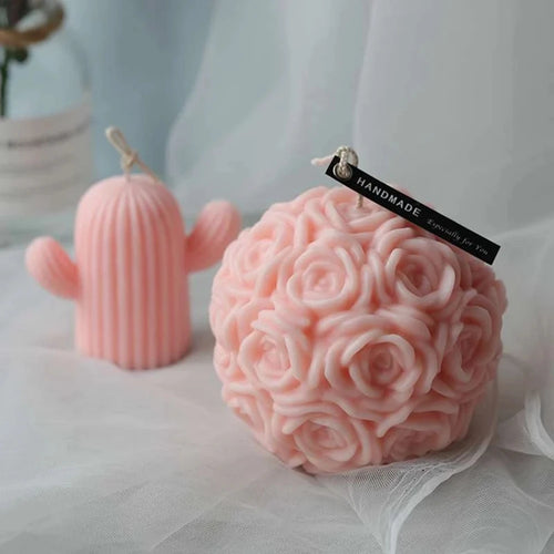 scented candle ball rose flower home decoration gift - vue 4 sur 9