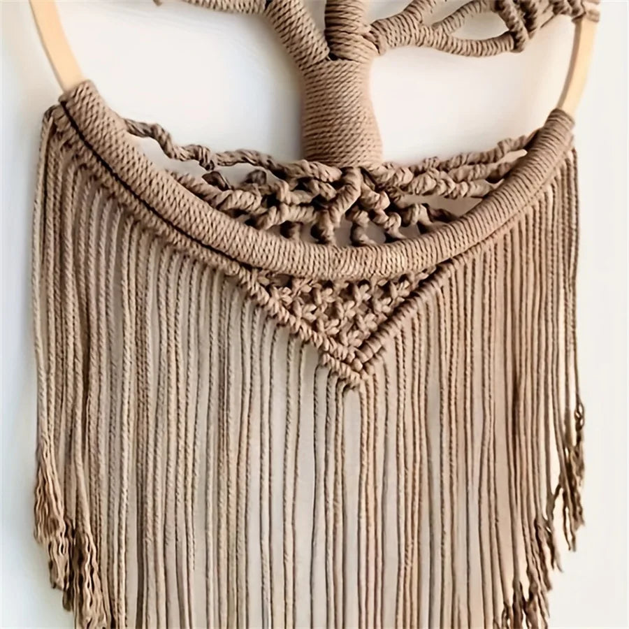 Tree of Life Macrame Wall Hanging Handmade Woven Boho Home Wall Decor for Bedroom Nursery Apartment Dorm Decoration,Gift Girl - vue 4 sur 6
