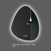 irregular vertical mirror with led light and bluetooth speaker