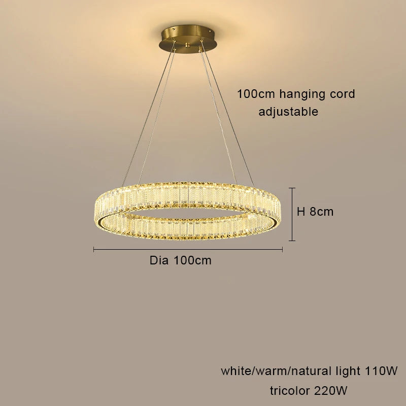 lustre led en cristal fantaisie lumière suspendue moderne