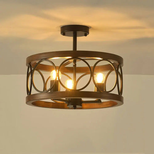 Retro American vintage ceiling light French farmhouse - vue 5 sur 7