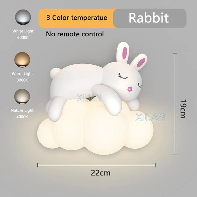 Polar bear and bunny wall light for children's room - vue 10 sur 10