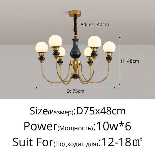 Nordic glass chandelier for a romantic and cosy interior - vue 12 sur 14