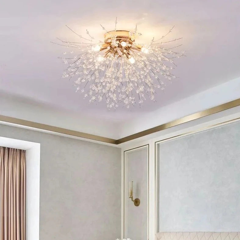 Nordic crystal dandelion ceiling light modern decorative chandelier