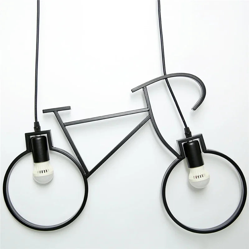 Modern iron bicycle pendant light for home decor