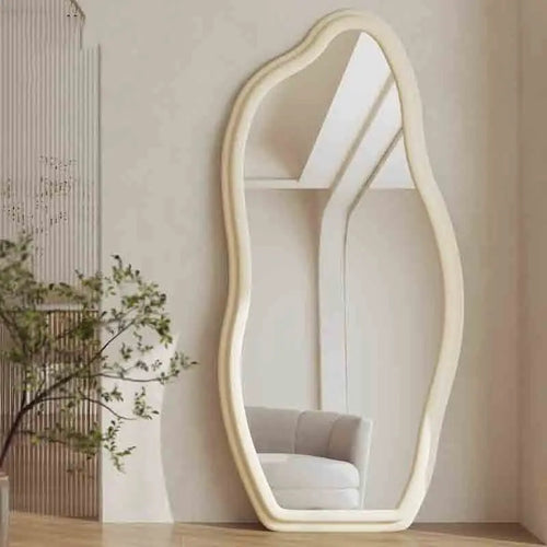 Italian light luxury wall-mounted decorative full-length mirror with unique frame - vue 3 sur 9