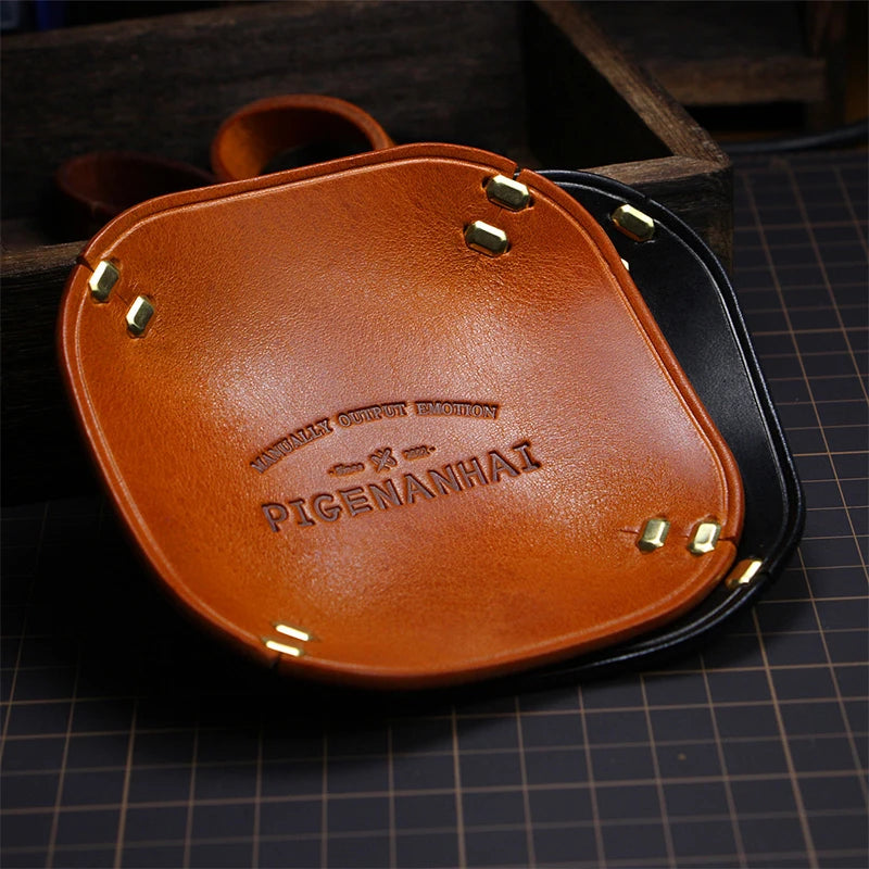 Leather storage tray for jewellery and assorted items