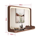 Solid wood mirror with LED lighting and wall mounting