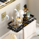 no-drill wall shelf for bathroom and kitchen storage