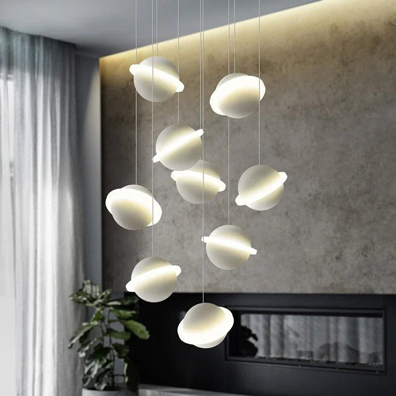 Creative modern wooden pendant light for interior decoration - vue 3 sur 11