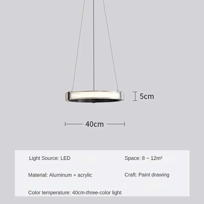 Modern circular acrylic pendant light for minimalist interior decor