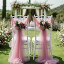Chemin de table gaze transparente blanc décoration mariage anniversaire