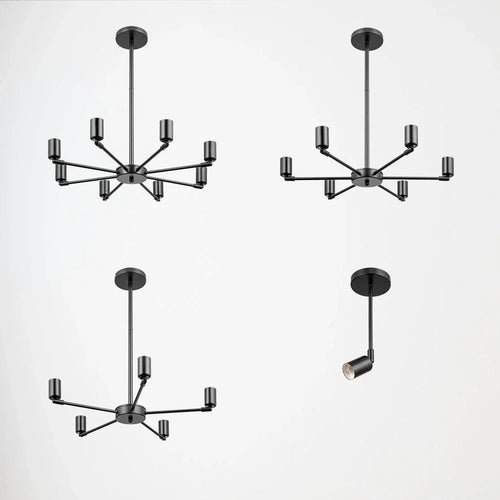 Modern adjustable iron satellite-style chandelier for decoration - vue 5 sur 10