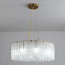 Modern Nordic glass LED chandelier with crystal pendant