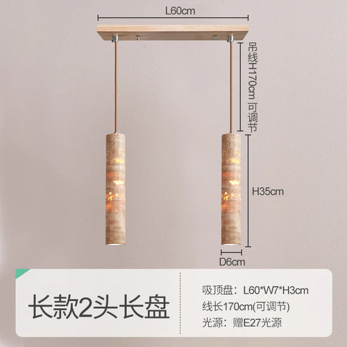 Wabi-sabi stone designer pendant light for a modern atmosphere - vue 10 sur 14