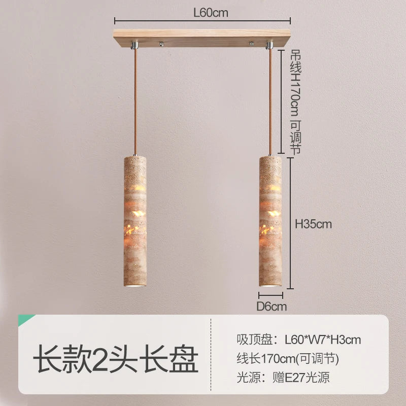 Wabi-sabi stone designer pendant light for a modern atmosphere - vue 9 sur 14