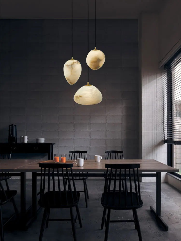 lustre suspendu en marbre géométrique design moderne pour intérieur - vue 3 sur 12
