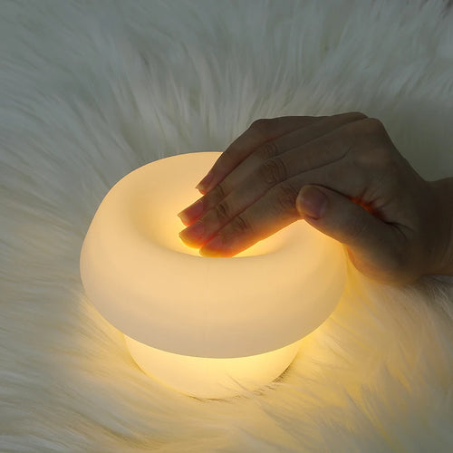 Mushroom LED night light silicone touch sensor battery lamp for baby room and bedside decor christmas gift - vue 5 sur 8