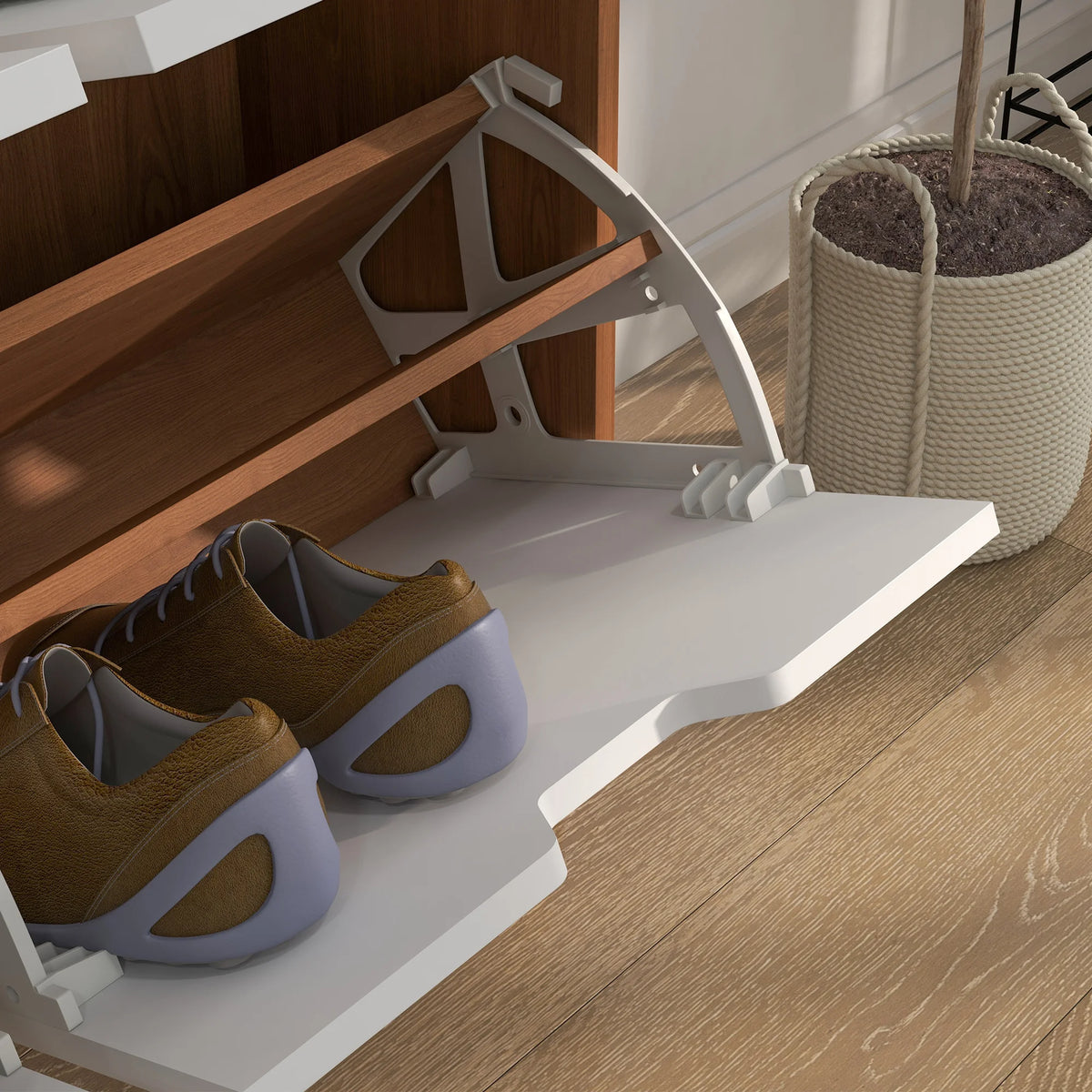 meuble à chaussures pliant avec 4 tiroirs pour 16 paires - vue 6 sur 6