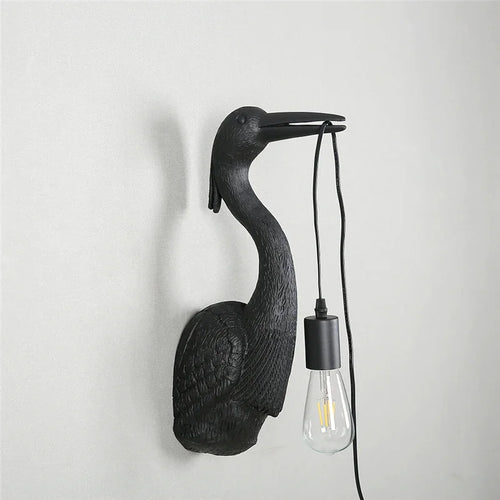 Modern nordic resin crane decorative wall light - vue 8 sur 9