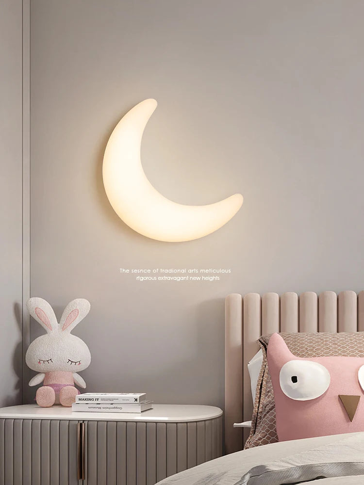 Modern decorative and creative moon-shaped LED wall light