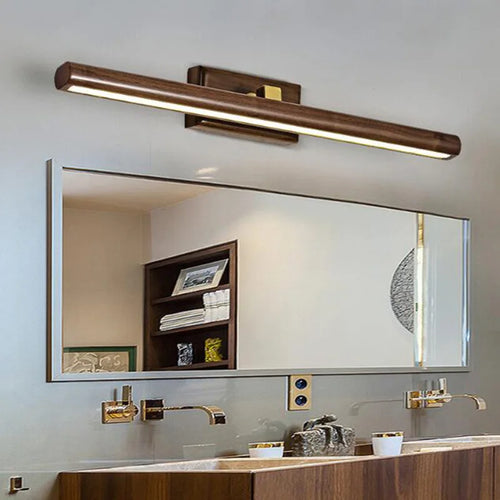Nordic 40 cm wood and mirror LED wall light for bathroom, cabinet, bedside, reading and home decor 6pa - vue 4 sur 7