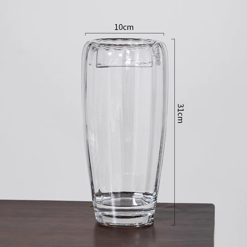 glass vase for floral arrangement and elegant decoration