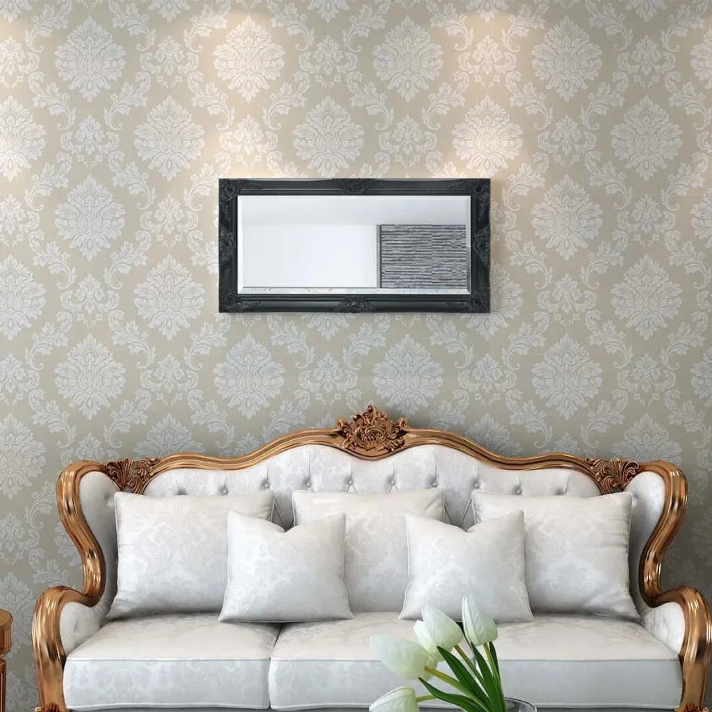 Baroque Wall Mirror, 50 cm Black, Interior Decoration Wall Wall Decoration Living Room Decoration