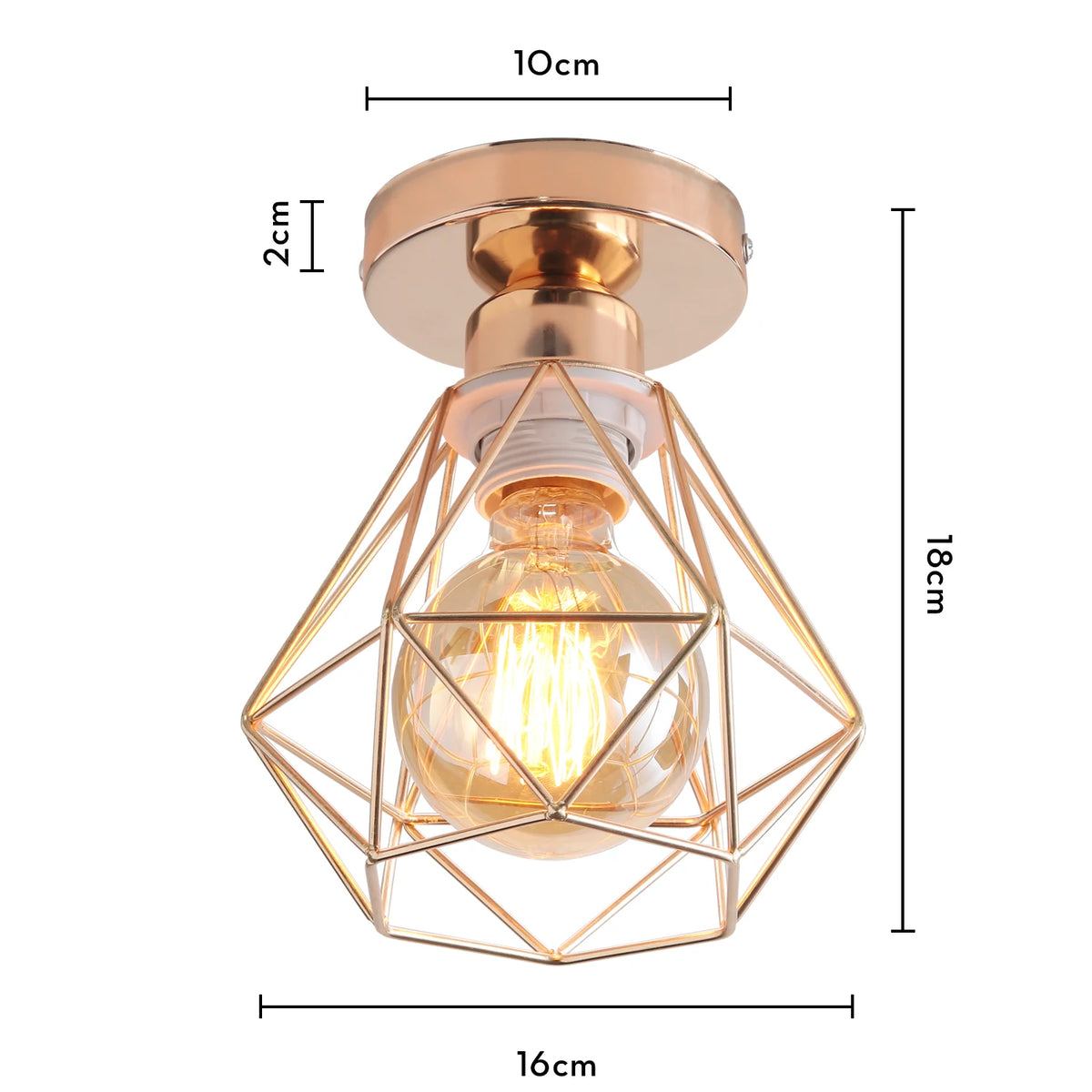 Rustic industrial vintage metal flush mount ceiling light for creative interiors - vue 11 sur 20