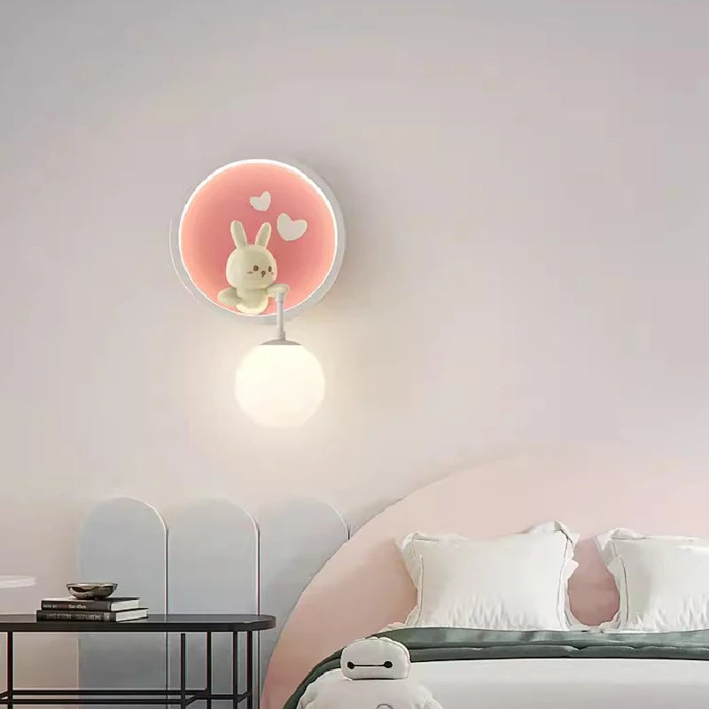 cute rabbit wall light for modern children's room