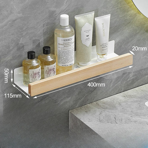 Wooden Kitchen Shelves，Kitchen Spice Rack，Wall-Mounted Punch-Free, Wall wood Storage Shelf， kitchen organizer  corner shelf - vue 5 sur 7