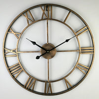 Nordic retro metal roman numerals wall clock for outdoor decoration