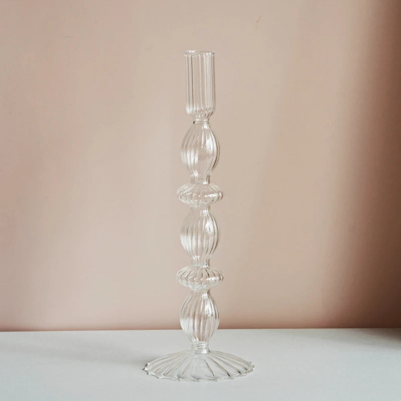 Clear glass candleholder modern nordic home decor - vue 17 sur 31