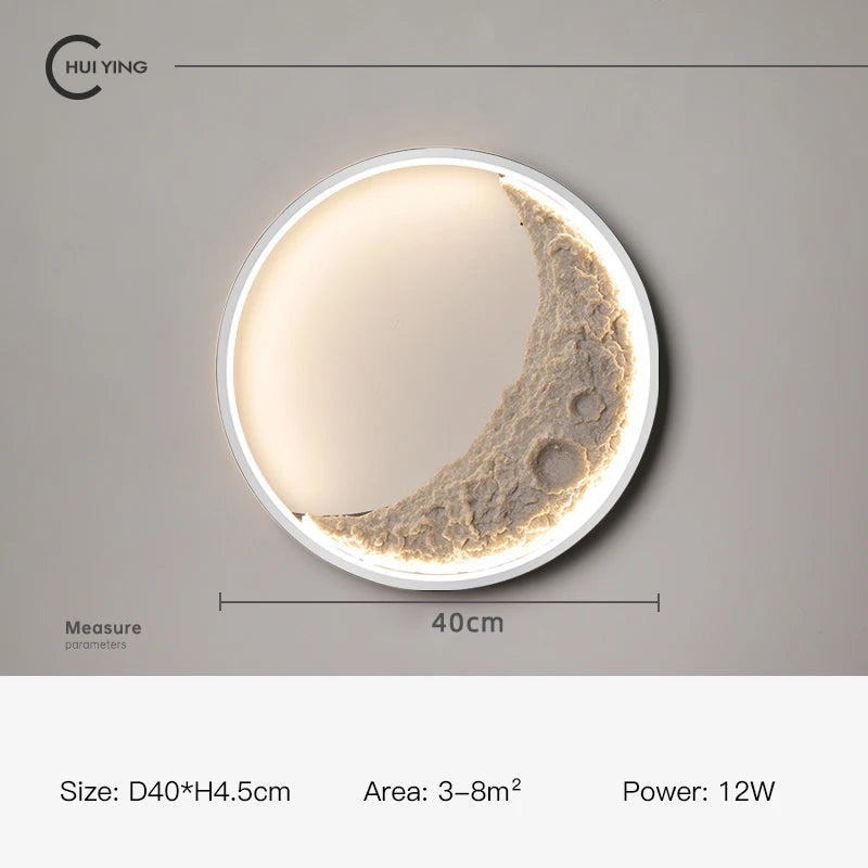 Decorative dimmable LED moon wall light - vue 14 sur 15