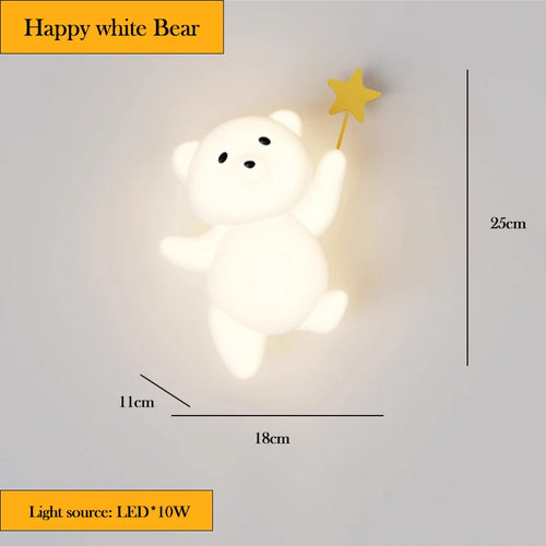 Radish rabbit LED wall light for children's room